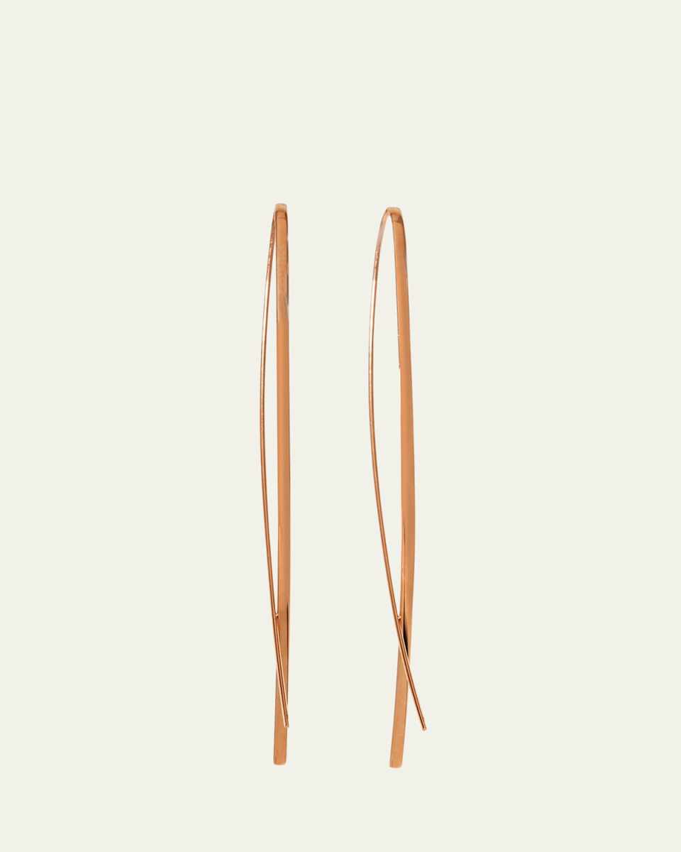 14K Gold Elite Narrow Upside Down Hoop Earrings